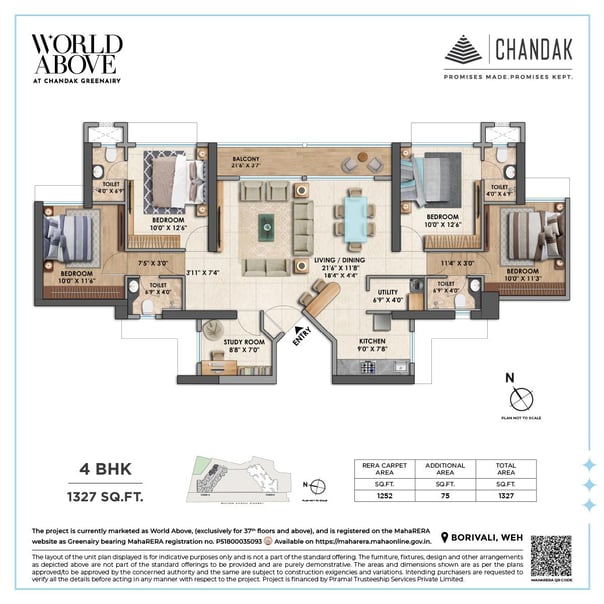 FLOOR PLAN CHANDAK GREENAIRY BORIVALI EAST, FLOOR PLAN CHANDAK MAGATHANE BORIVALI EAST