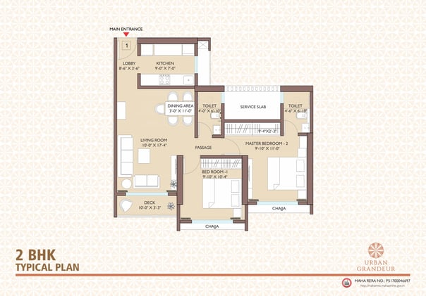 FLOOR PLAN CLLARO URBAN GRANDEUR MIRA ROAD EAST, CLLARO REALTY, URBAN GRANDEUR, BEVERLY PARK, MIRA ROAD EAST
