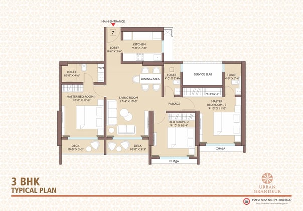 FLOOR PLAN CLLARO URBAN GRANDEUR MIRA ROAD EAST, CLLARO REALTY, URBAN GRANDEUR, BEVERLY PARK, MIRA ROAD EAST