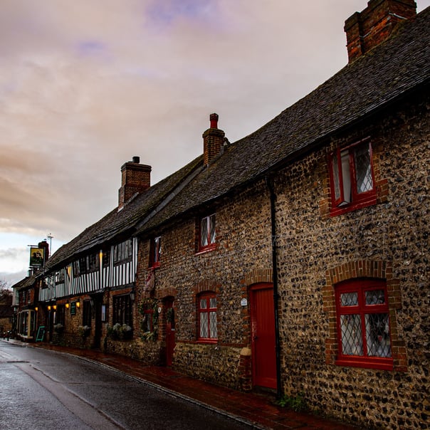 An old street in Alfriston, steeped in history