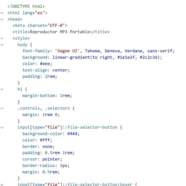 Extracto de código fuente en HTML.