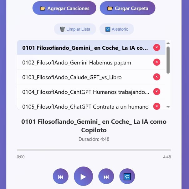 Reproductor de audio moderno en funcionamiento..