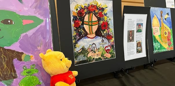 Children of war Art. Penticon Western TV News. Penticon Western TV News channel, Kelowna, Canada, US