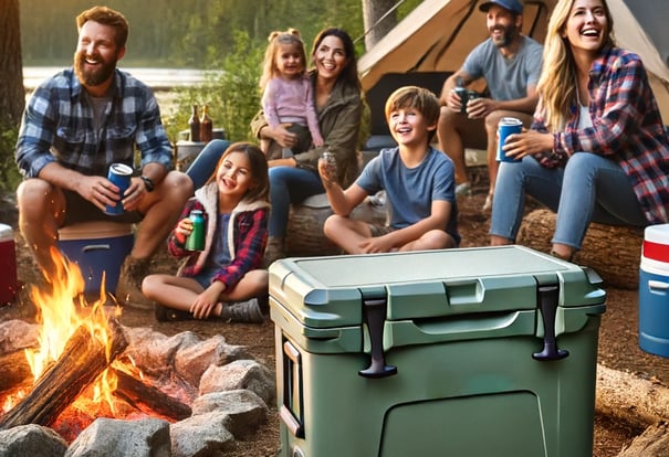 family around a campfire