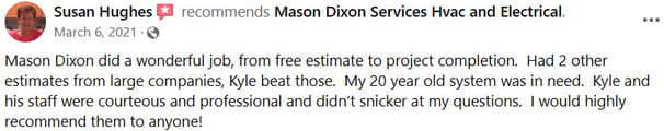 Testimonial 3: Wonderful job all around and fair prices too