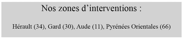 Tableau récapitulatif de nos zones d’interventions
