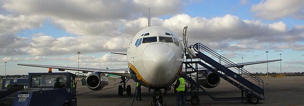 Airplane at Dublin Airport – international departure point in Ireland for global travellers