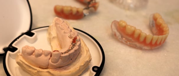 a plate with a tooth prosthesis on it
