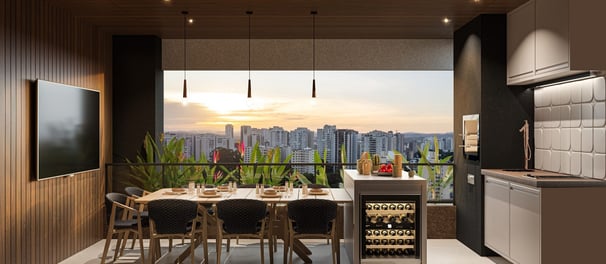 Varanda gourmet 112m²