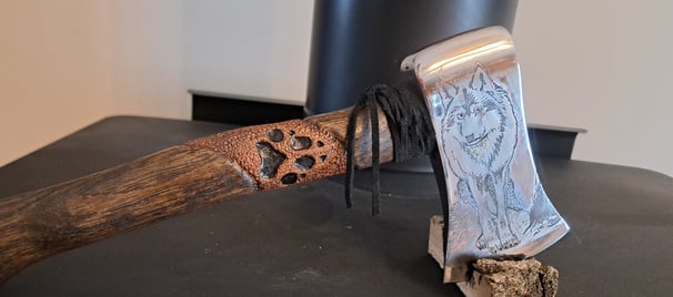 Artistic engraved Ax