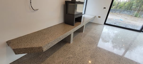 Polished concrete feature