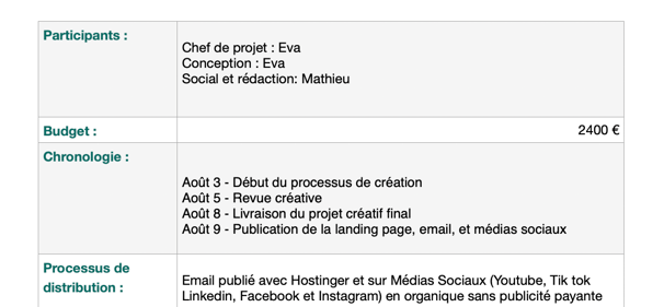 brief creative exemple