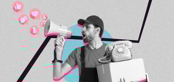 a man with a phone phone and a phone