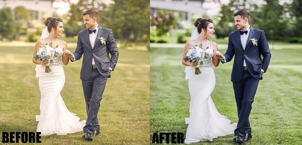Bride and groom retouching