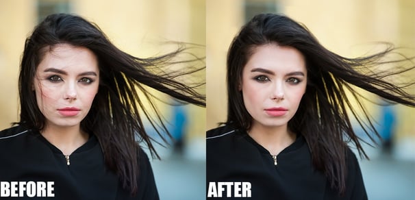 Professional Hair Retouching Before and After