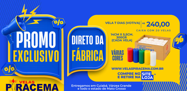 Caixa de Vela Votiva 7 dias, 20 Unidades. Todas as Cores.