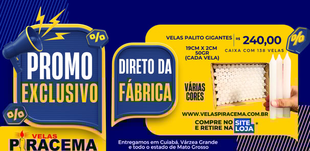 Caixa de Vela Palito Gigante, 138 Unidades. Todas as Cores.