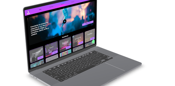 Vista página inicio landig page salón temático