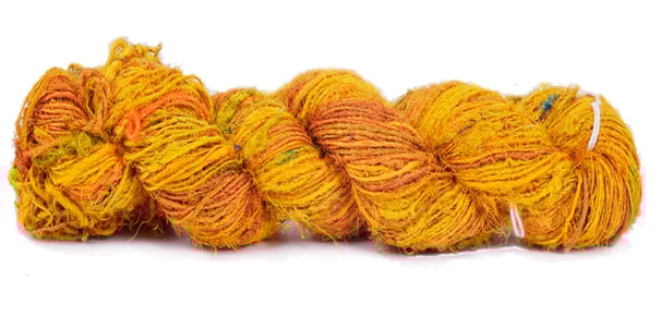 This beautiful yarn is made from reclaimed silk threads spun into a single yarn.  100g, 120+m