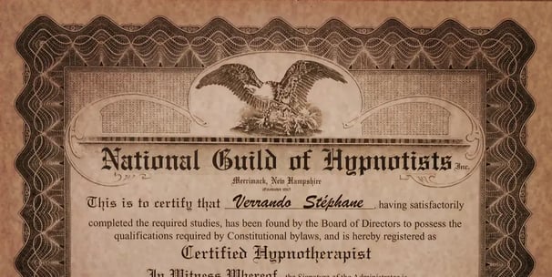 diplome certification d'hypnose NGH de stephane verrando