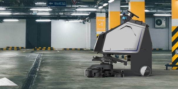 robot čisti garažu