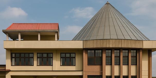 a visualization of a modern African music school