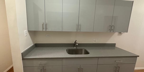 a kitchen with a sink and a sink