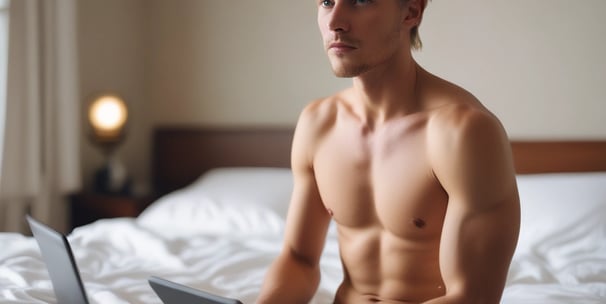 A hand holds a smartphone displaying a dating app interface. The screen shows profiles of adults with a text 'Dating for grown-ups' encouraging registration to connect with singles nearby. Profiles are highlighted with circular images.