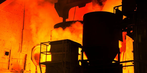 hot furnaces with large amount of smoke