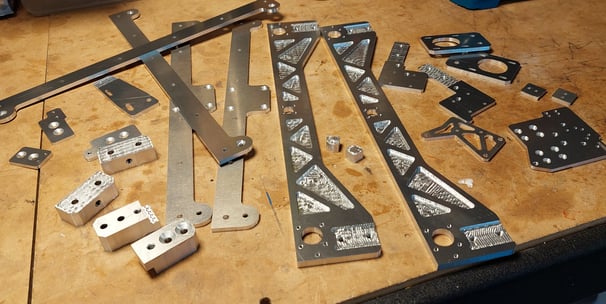 CNC router prototype aluminium parts for a 3d printer