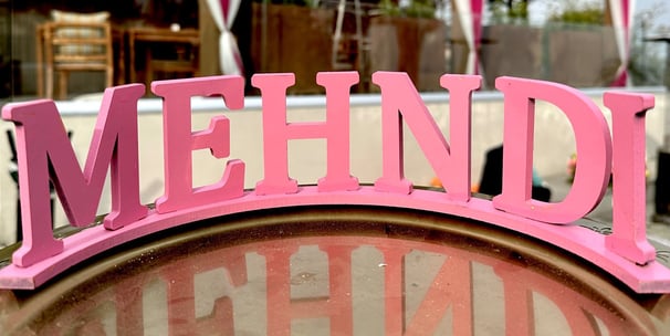 3D cutout text for Mehendi ceremony