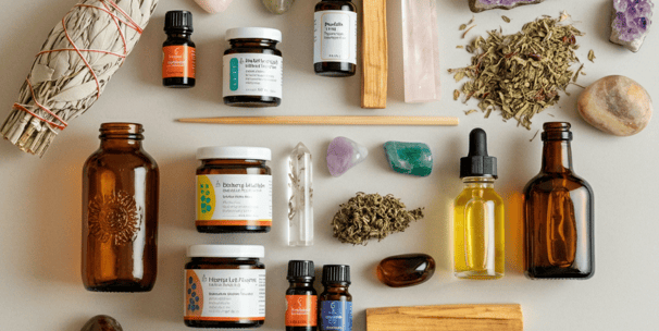 crystals sage palo santo herbs tinctures grow my soul GMS