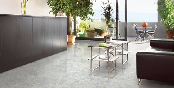 a living room with a couch and a table