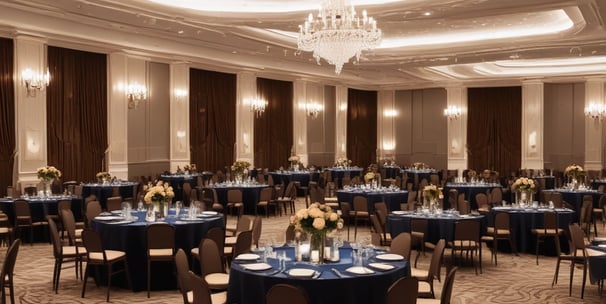 An elegant and luxurious stage setup featuring a lavishly decorated sofa in the center, surrounded by ornate floral arrangements. The backdrop is adorned with cascading flowers and soft, ambient lighting that emits a warm glow. The overall decor is rich with intricate details, creating an opulent and festive atmosphere.
