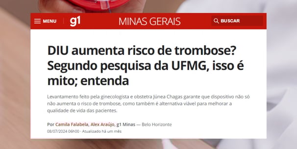 notícia sobre o contraceptivo DIU