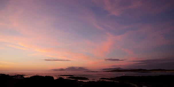 Sunset with the Isles of Muck, Eigg and Rum