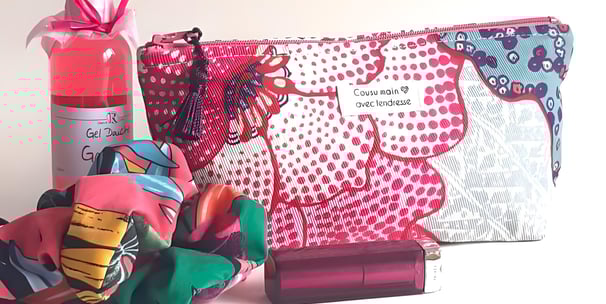 etite trousse à maquillage en toile de coton rosy