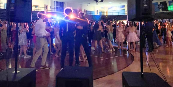 high school dance with kids dancing