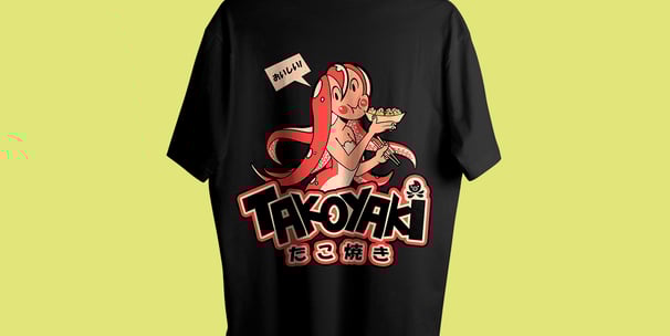 a black t - shirt with a cartoon character on it