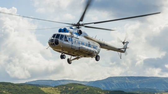 Helicopter above Uzbkeistan