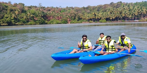 kayaking with my friends