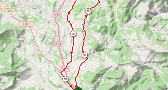 Image du tracé gps du parcours passant par le col de grêle