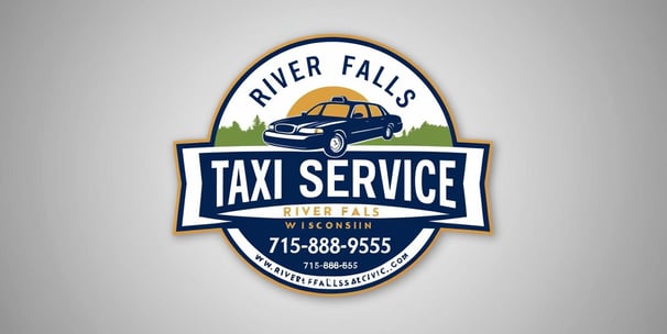 a taxi service logo on a white background