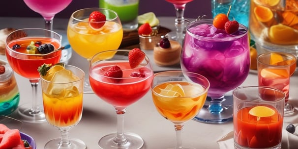 A bartender's hand is pouring a clear liquid from a metal shaker into a stemmed glass. The focus is on the liquid being poured, with the bartender blurred in the background.