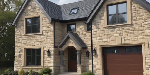 Detailed architectural elements of a historic stone structure featuring ornate carvings and intricate designs. The stonework includes decorative patterns on the arches and pillars, showcasing the craftsmanship of classical architecture.