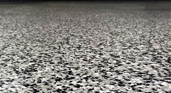 black and white and grey epoxy flake flooring
