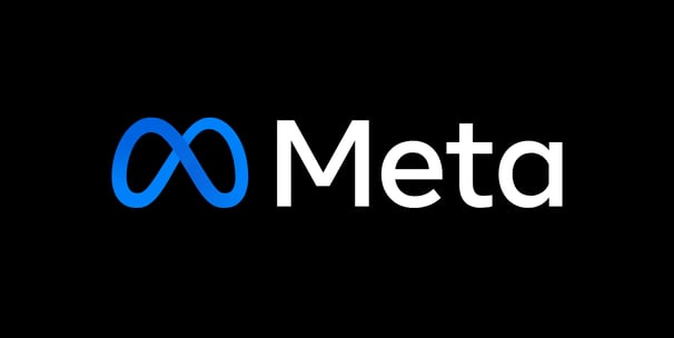 black background meta logo