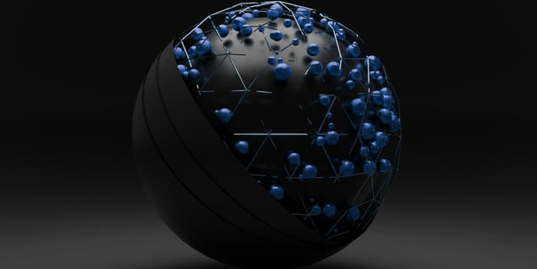 a sphere ball with a black background and a black background