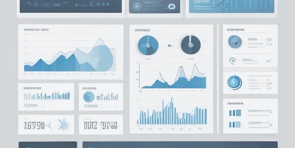 A digital dashboard displays metrics related to web performance. Graphs show detailed statistics such as total clicks, total impressions, average click-through rate (CTR), and average position over time. The chart utilizes various colors to distinguish different data sets, and the interface features tabs labeled 'QUERIES', 'PAGES', 'COUNTRIES', 'DEVICES', and 'SEARCH APPEARANCE'.