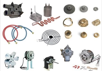 various types of electrical components including a fan and a fan